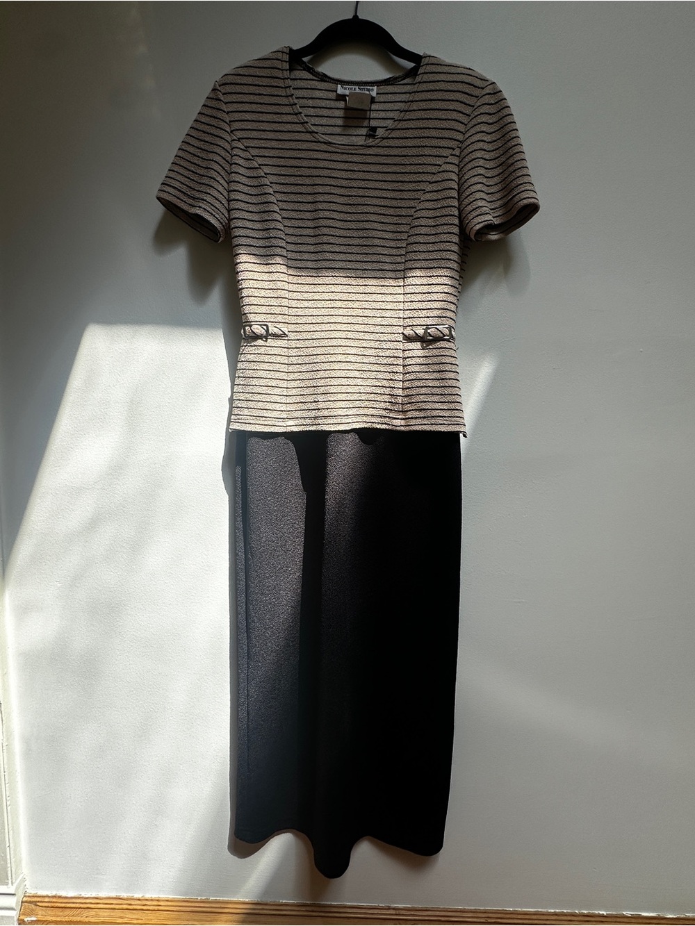 Nicole Studio - Classic Striped Knit Maxi Dress